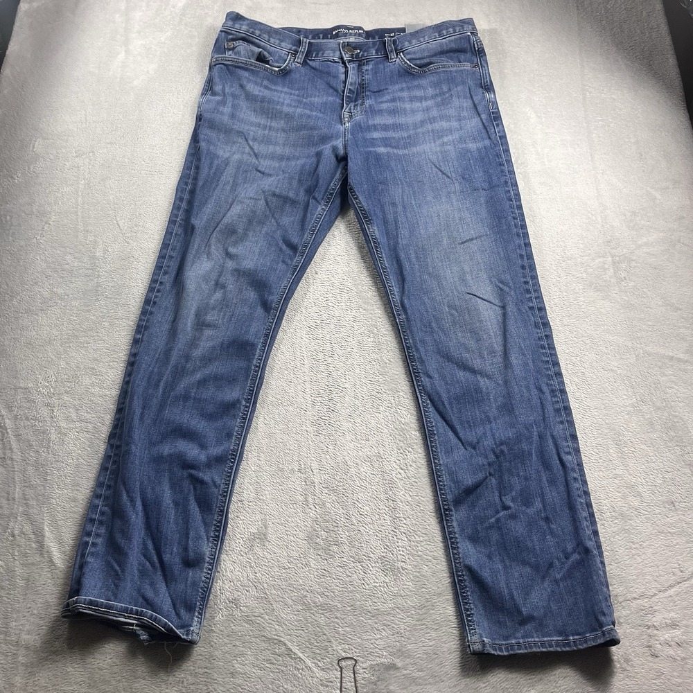 Banana Republic Jeans Mens 36x30* Traveler Straight Fit Stretch Dark Blue Wash